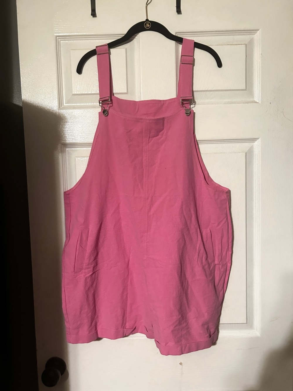 Pink Overalls Romper with Adjustable Straps